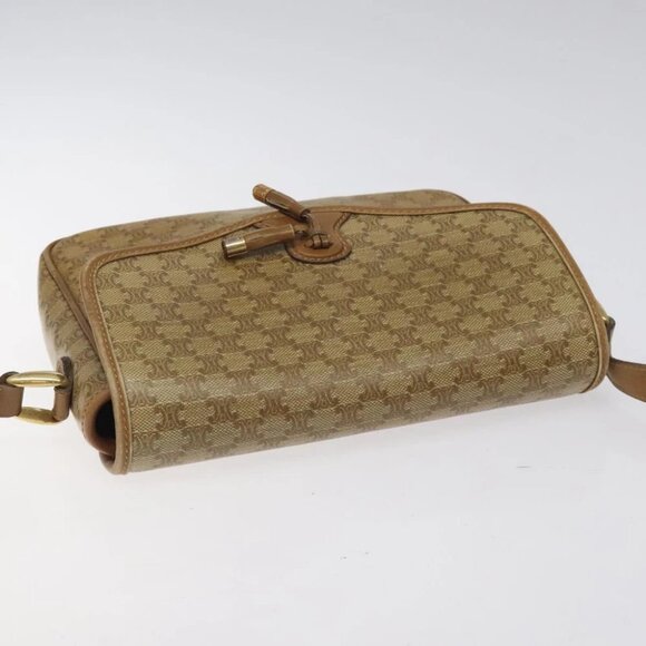 CELINE Macadam Canvas Shoulder Bag PVC Beige Gold Auth 124630 - Picture 10 of 15